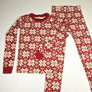 Hannah Andersson Snowflake Organic Cotton Pajama Set US SZ 10, 140cm Unisex FLAW